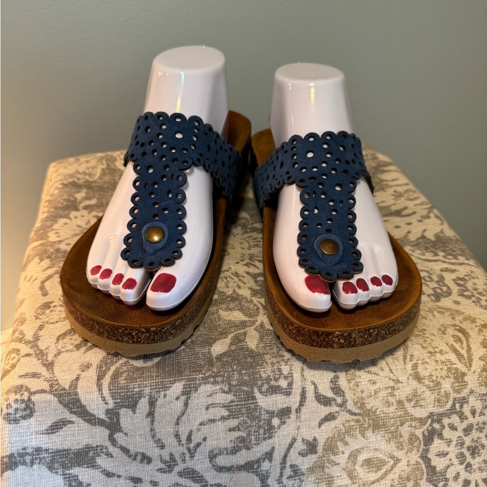 A. Giannetti Denim Blue Suede Sandals